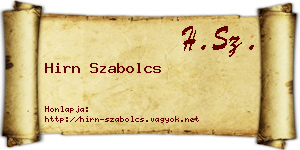 Hirn Szabolcs névjegykártya
